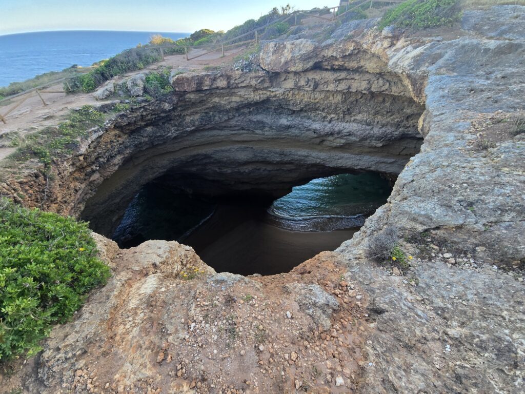 Benagil Caves from above