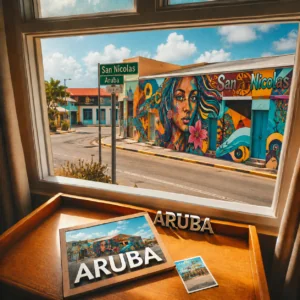 Aruba San Nocilas Straat kunst AI image.