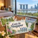 Ilustración generada con IA en estilo postal para Guía de Singapur