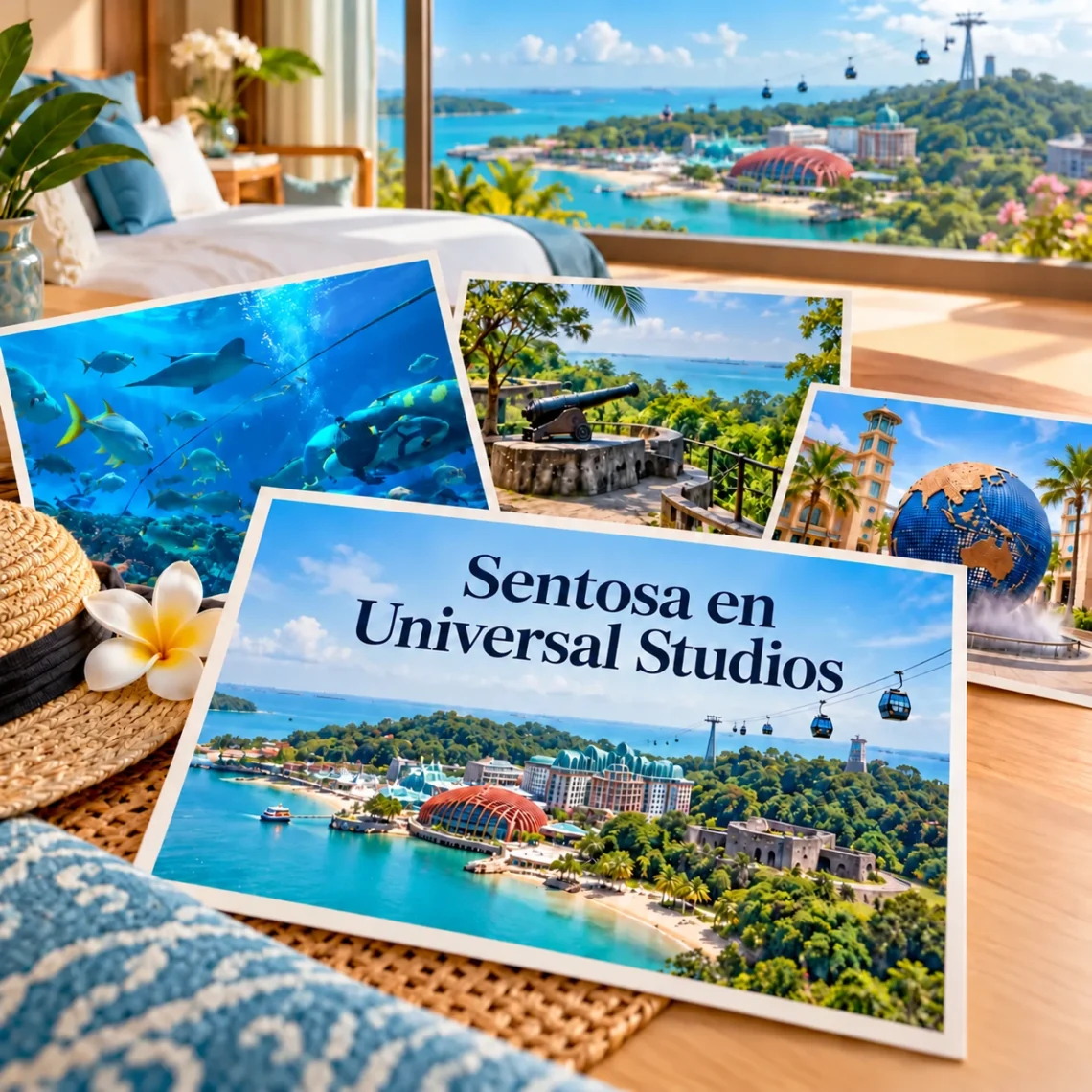 Illustratieve omslag Sentosa en Universal Studios